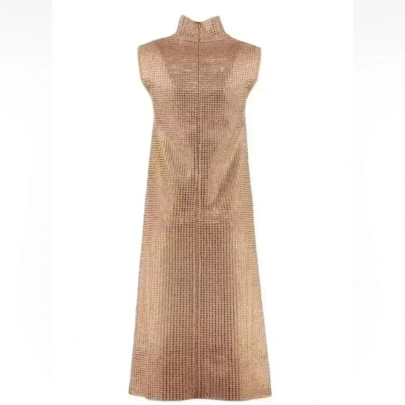 Bottega Veneta Turtleneck Sweater Dress 42 6 S Cut Out Midi Embellished $5650 - Picture 5 of 16